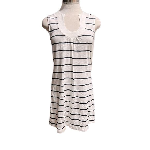 Banana Republic Mini Cotton Dress White/Blue Striped Size S - Picture 1 of 5